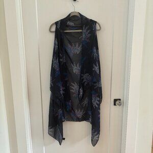 Sheer dragonfly sleeveless kimono